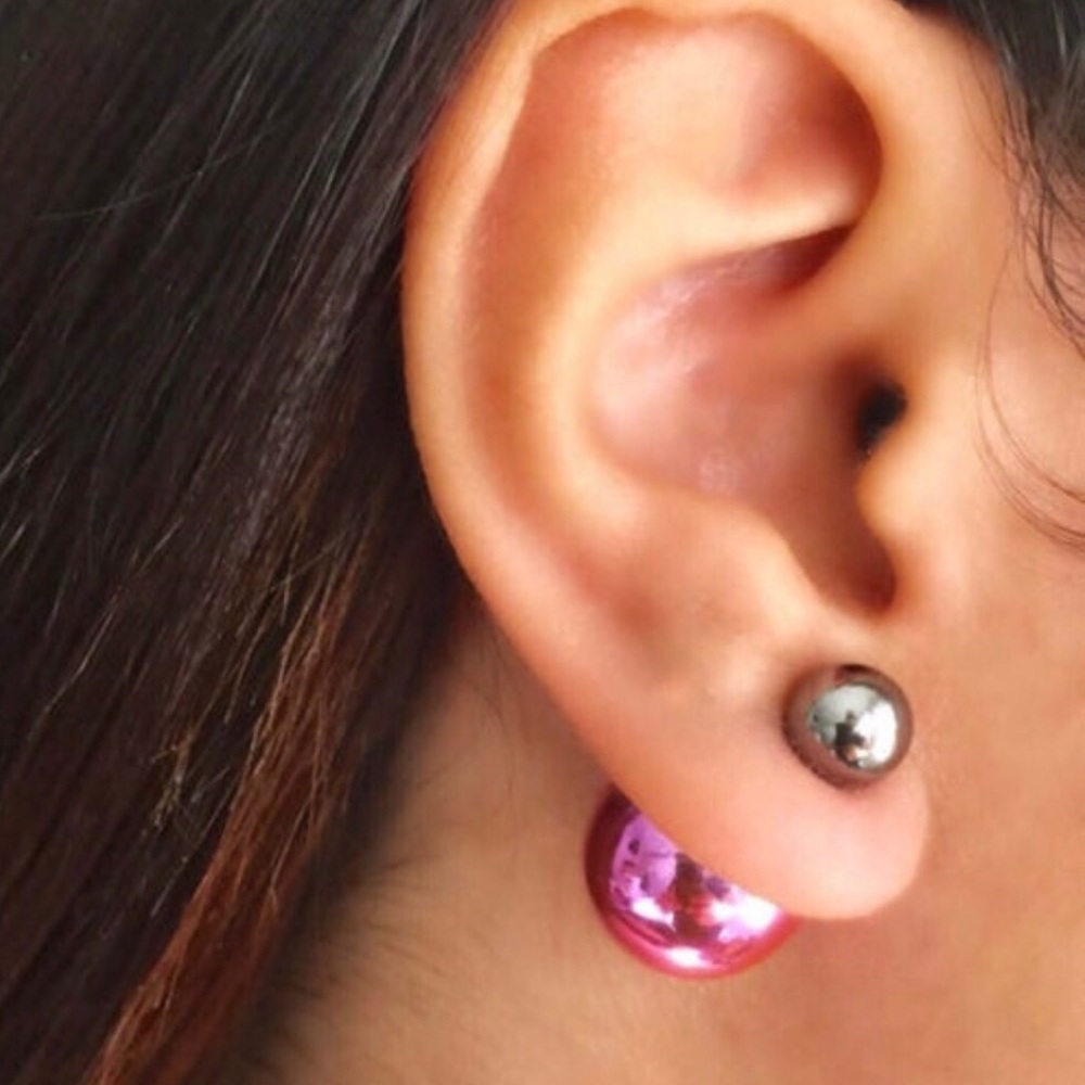 ✨✨Double Side Pink Rainbow Earrings to ball✨✨